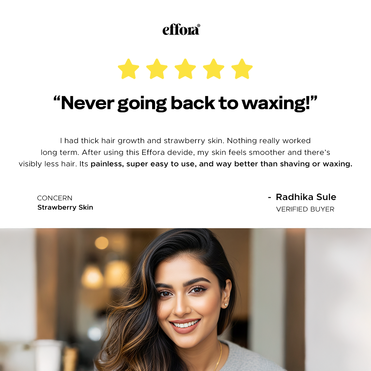 Effora's IPL Laser Hair Removal Handset for Face & Body | 6 Months Warranty