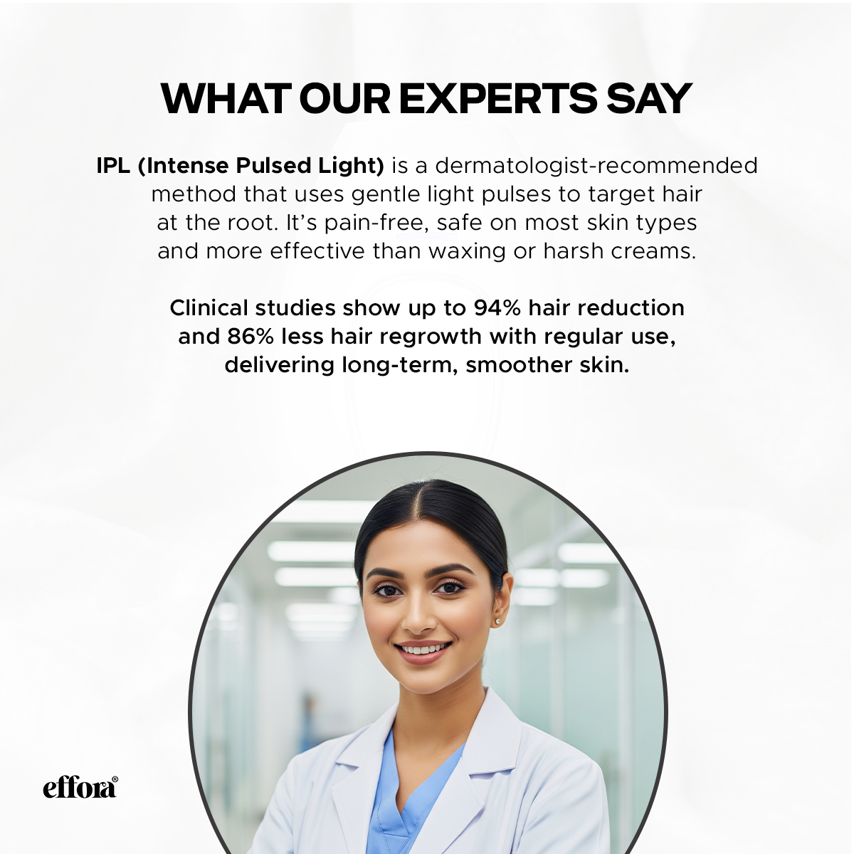 Effora's IPL Laser Hair Removal Handset for Face & Body | 6 Months Warranty