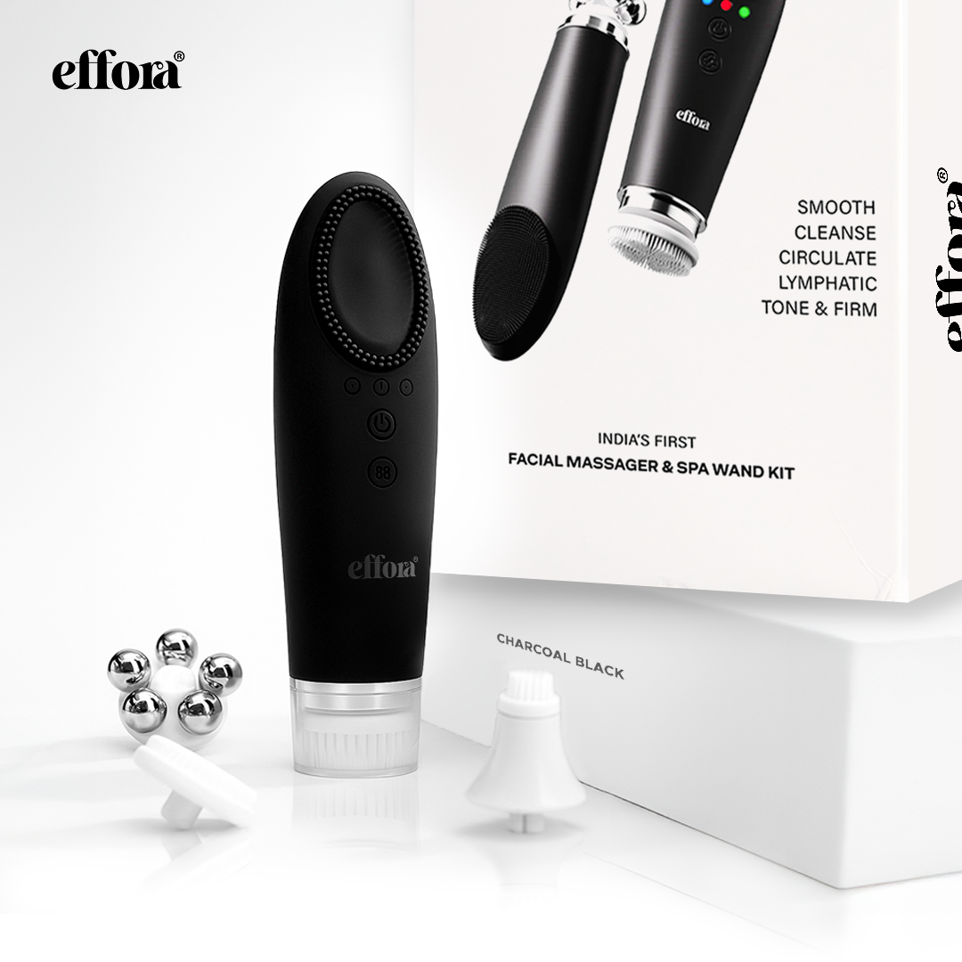 Effora's Facial Massager & Spa Wand Kit with 5 Detachable Heads | 6 Months Warranty