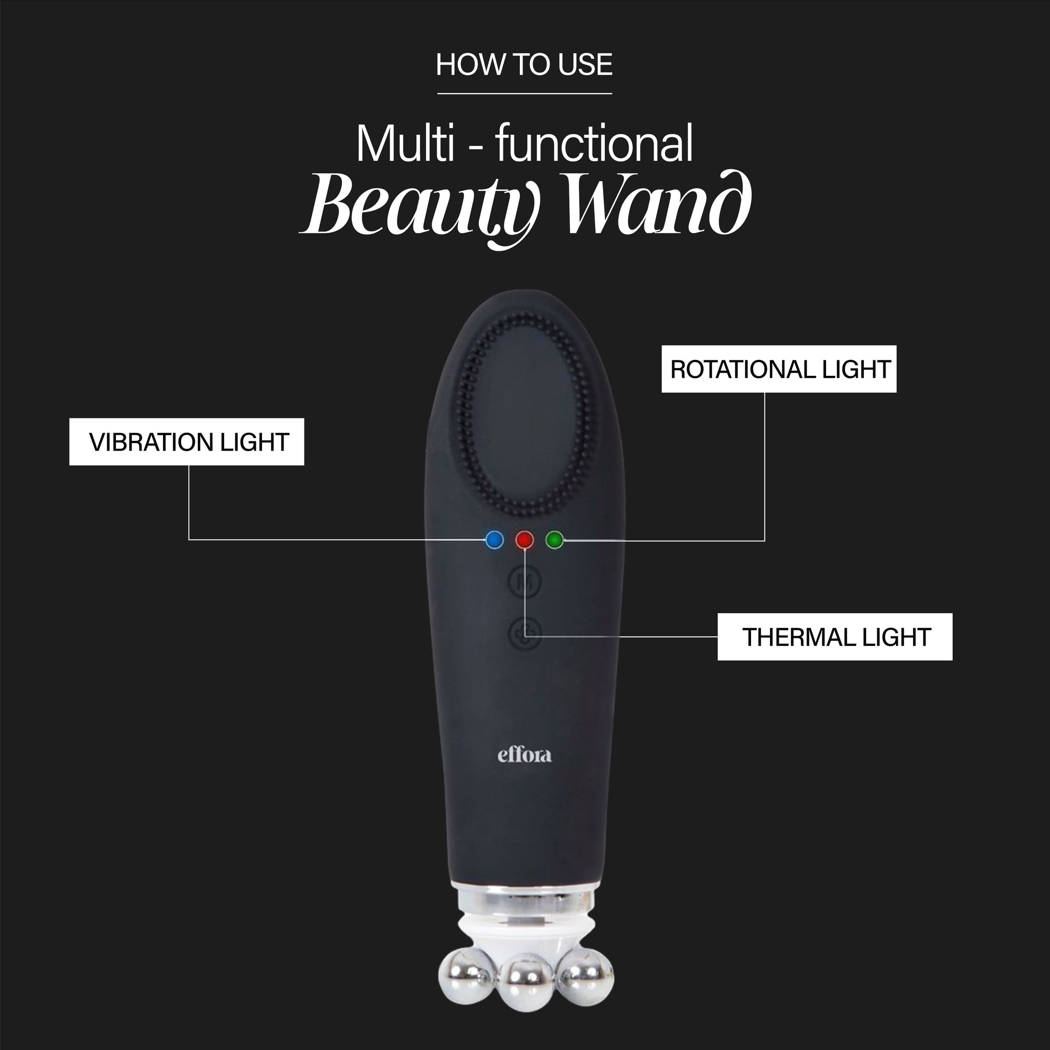 Effora's Facial Massager & Spa Wand Kit with 5 Detachable Heads | 6 Months Warranty