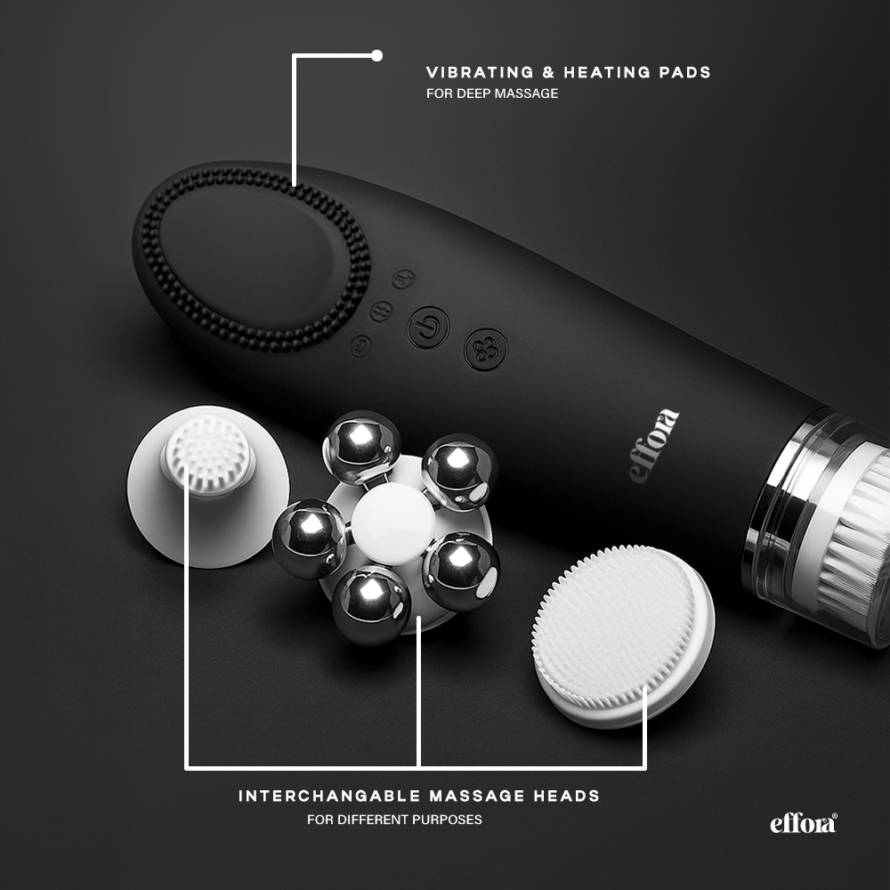 Effora's Facial Massager & Spa Wand Kit with 5 Detachable Heads | 6 Months Warranty