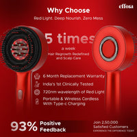 Effora's 3-1 Red Light Therapy Scalp Massager | 6 Months Warranty | Upgraded