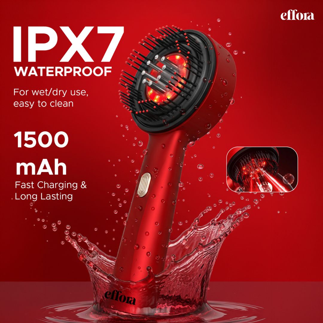 Effora's 3-1 Red Light Therapy Scalp Massager | 6 Months Warranty | Upgraded