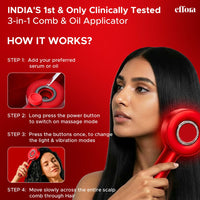 Effora's 3-1 Red Light Therapy Scalp Massager | 6 Months Warranty | Upgraded