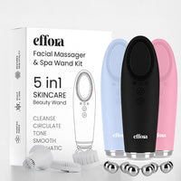 Effora's Facial Massager & Spa Wand Kit with 5 Detachable Heads | 6 Months Warranty