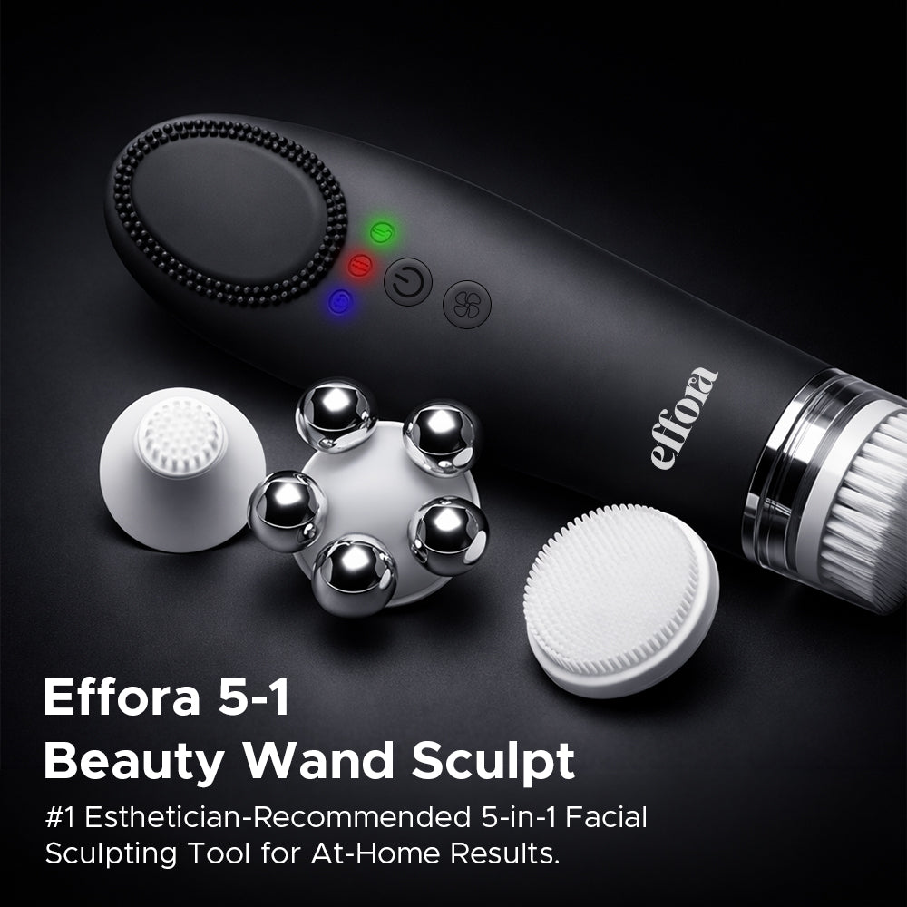 Effora's Facial Massager & Spa Wand Kit with 5 Detachable Heads | 6 Months Warranty