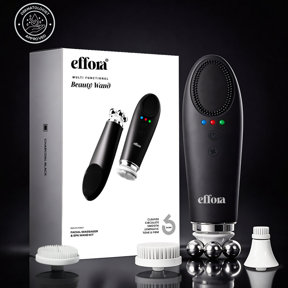 Effora's Facial Massager & Spa Wand Kit with 5 Detachable Heads | 6 Months Warranty