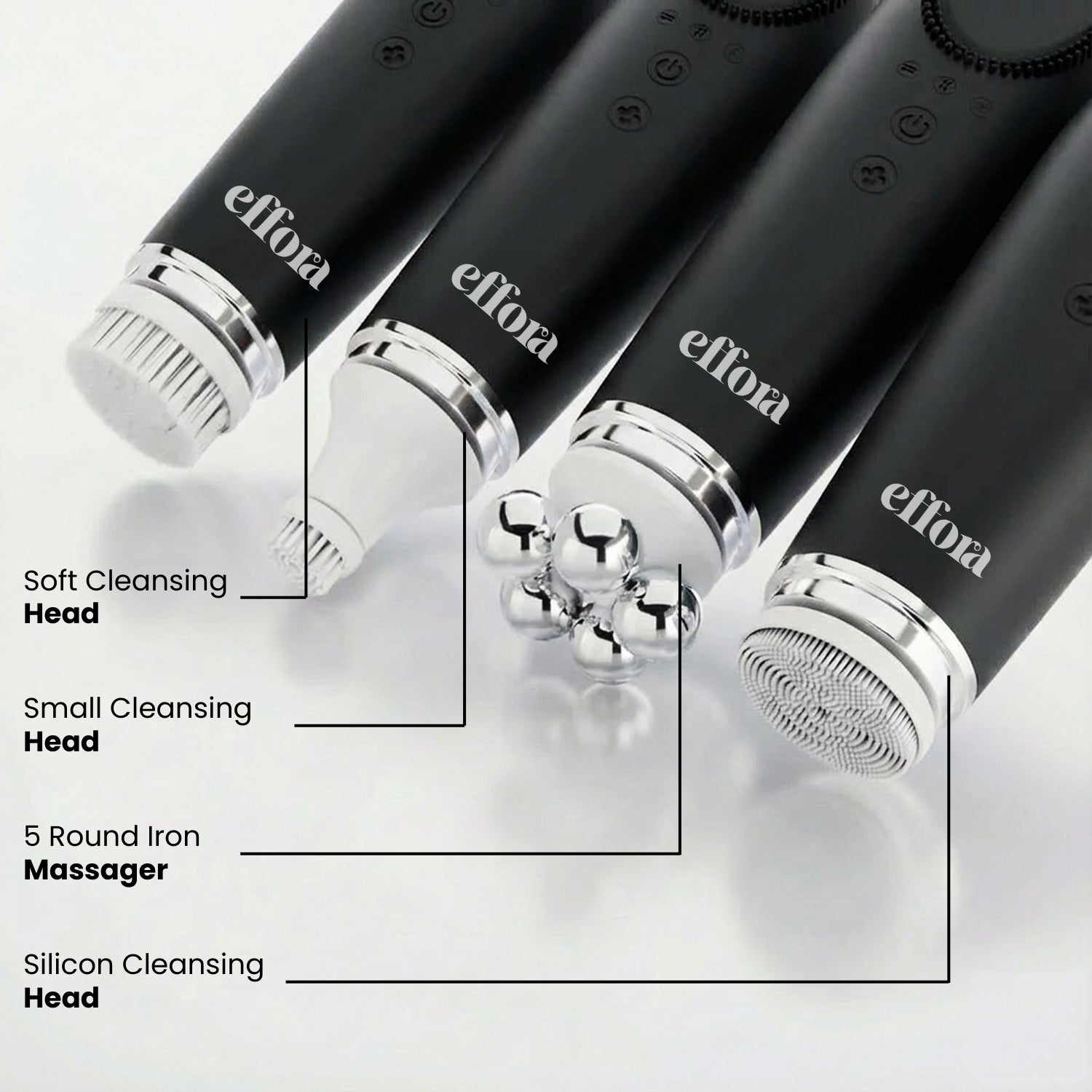 Effora's Facial Massager & Spa Wand Kit with 5 Detachable Heads | 6 Months Warranty