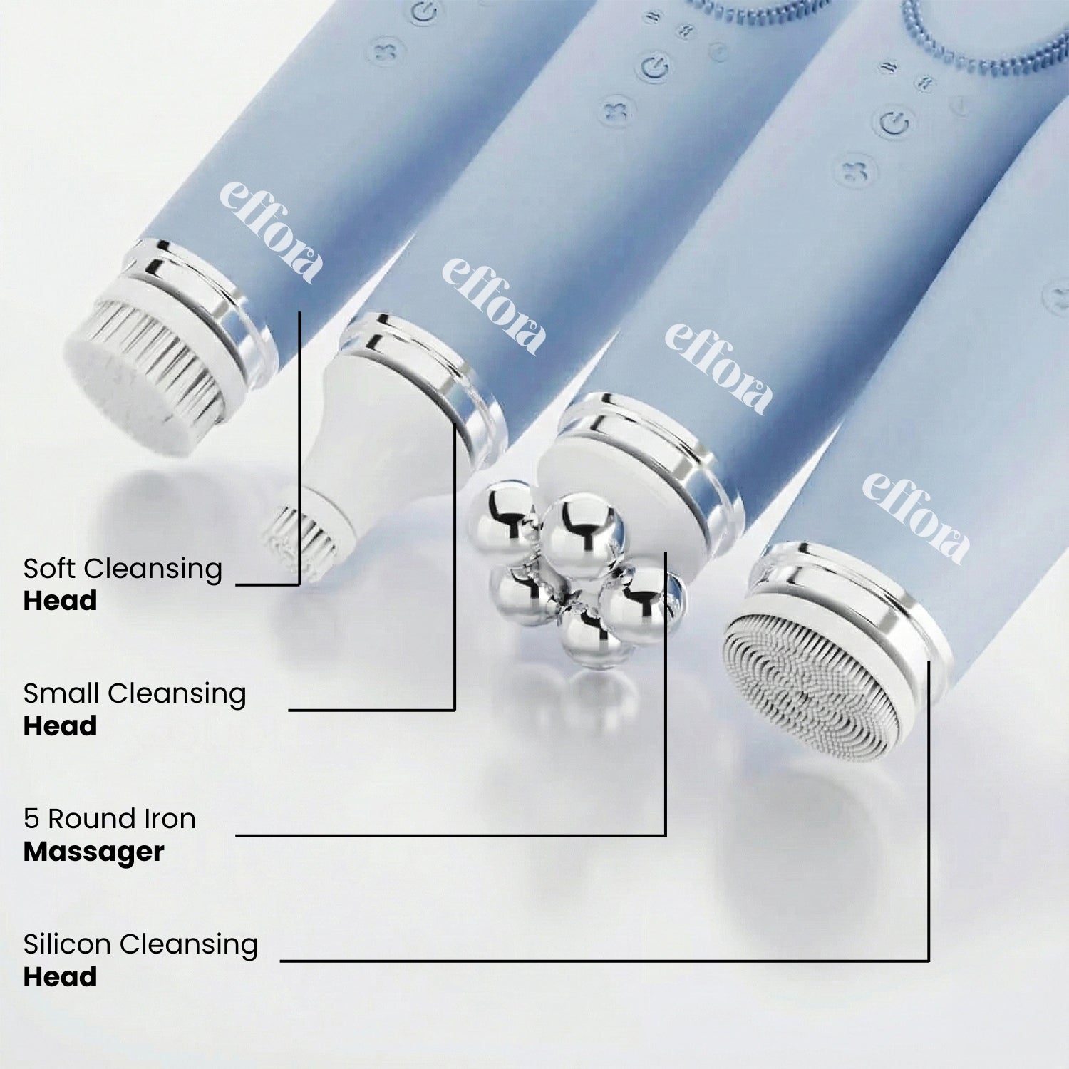 Effora's Facial Massager & Spa Wand Kit with 5 Detachable Heads | 6 Months Warranty