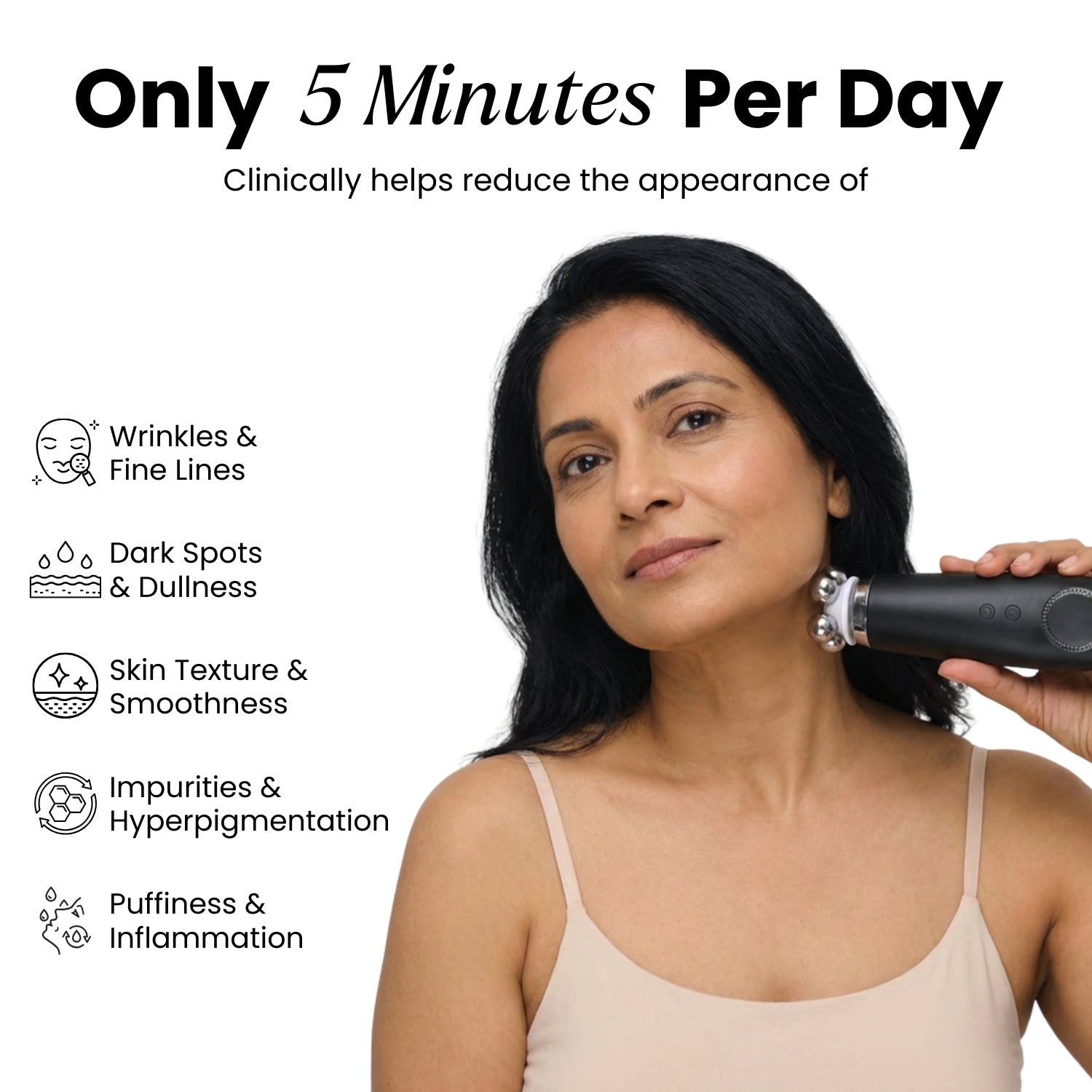 Effora's Facial Massager & Spa Wand Kit with 5 Detachable Heads | 6 Months Warranty