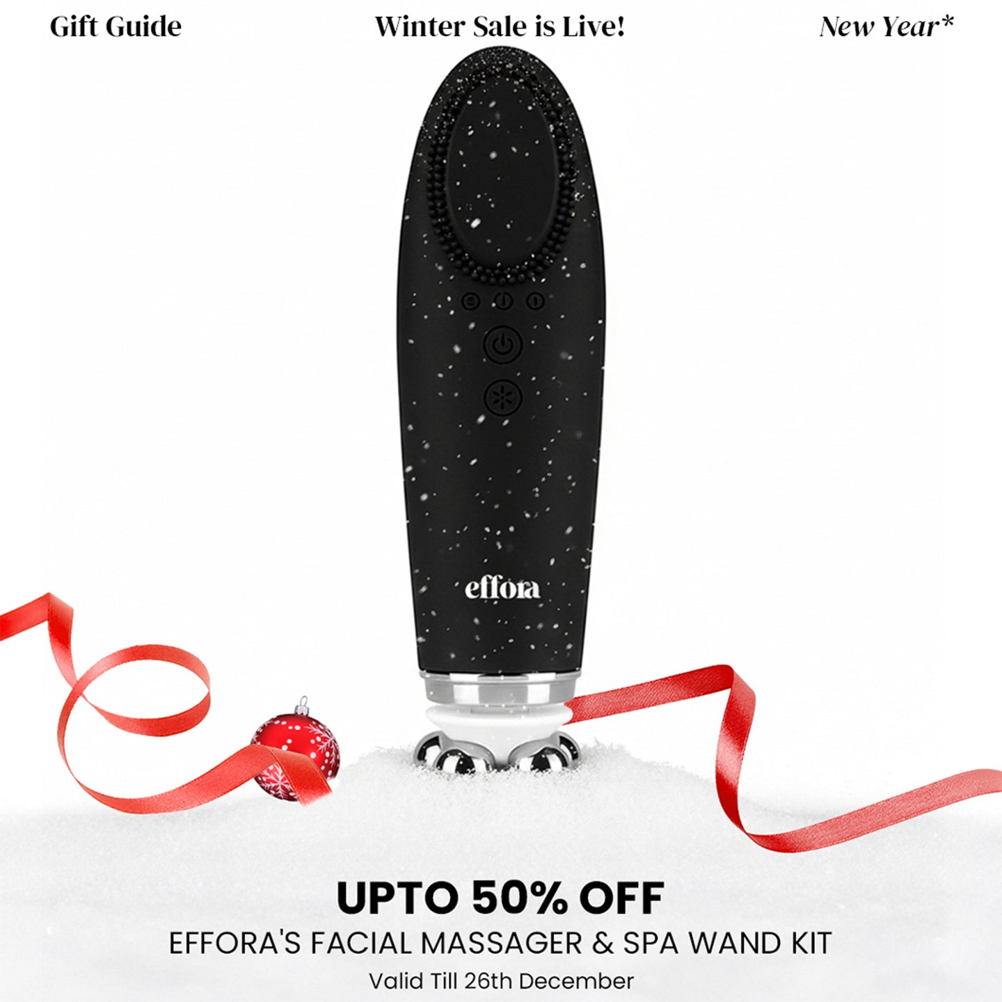 Effora's Facial Massager & Spa Wand Kit with 5 Detachable Heads | 6 Months Warranty