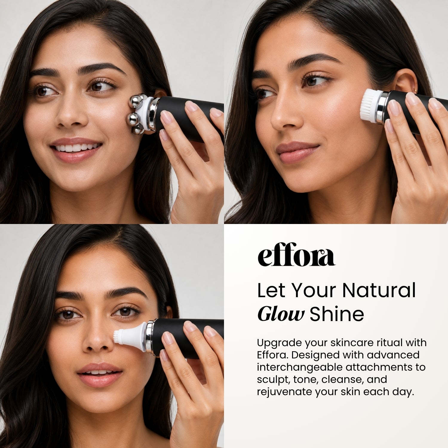 Effora's Facial Massager & Spa Wand Kit with 5 Detachable Heads | 6 Months Warranty