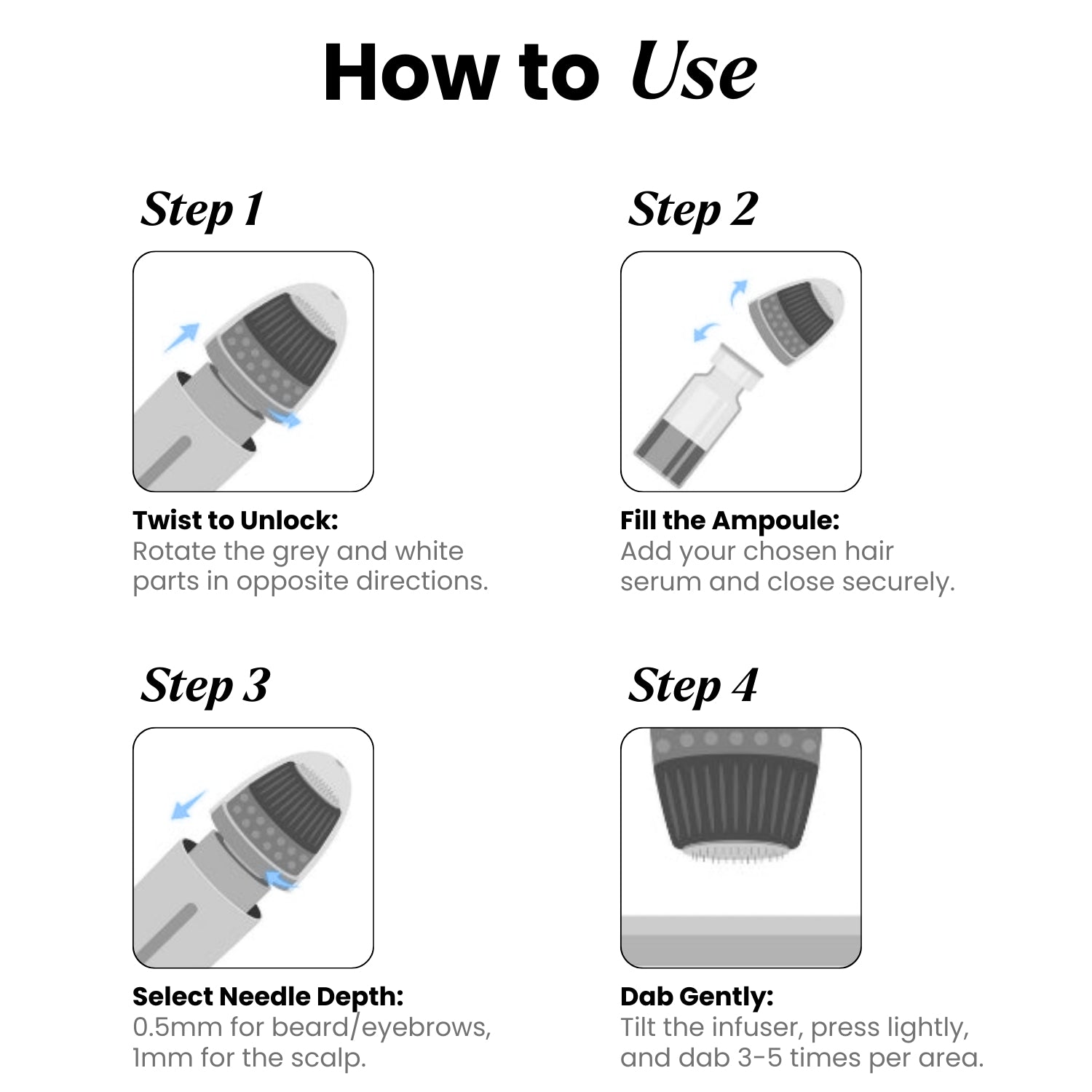 Scalp Microneedling Serum Applicator Device
